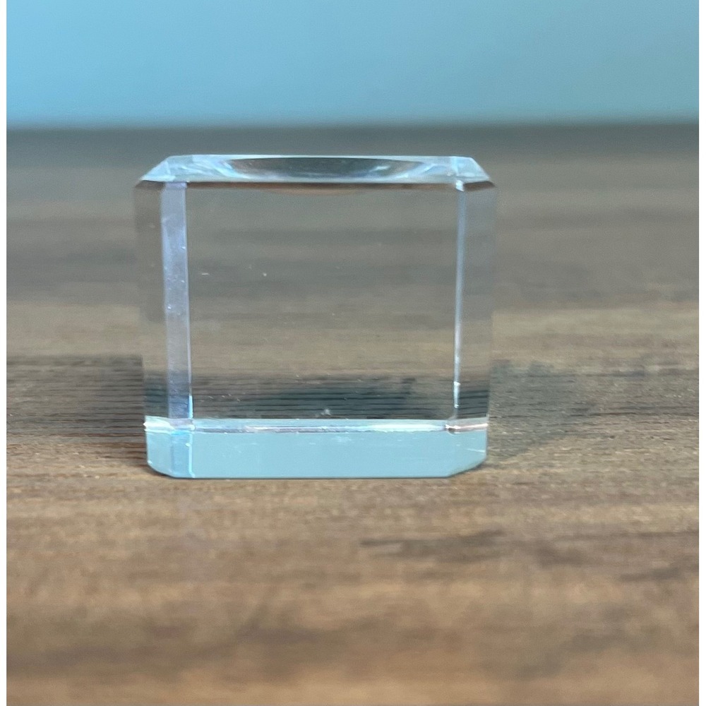 Clear Acrylic Sphere Stand Square Beveled Glass Display Base for Marbles Eggs